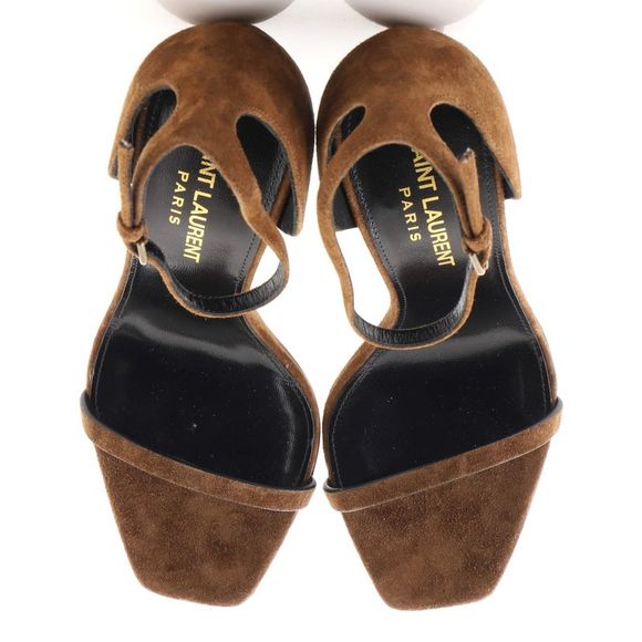 Saint Laurent Women's Opyum Heels Suede 85 Brown - Picture 2 of 4